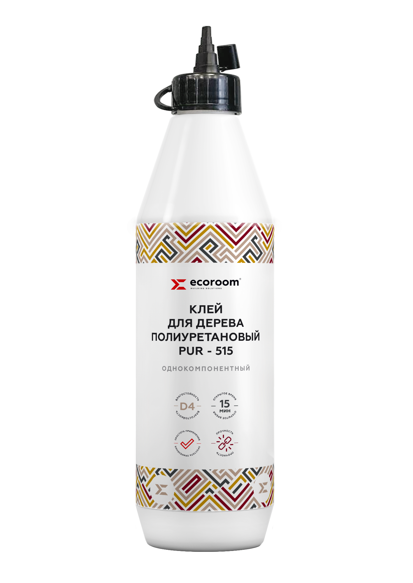 

Клей ECOROOM полиуретановый для дерева 1K PUR-515, 0,5кг /12 шт.