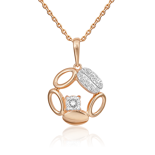 фото Подвеска из белого/красного золота с топазомplatina jewelry 03-3321-00-201-1111