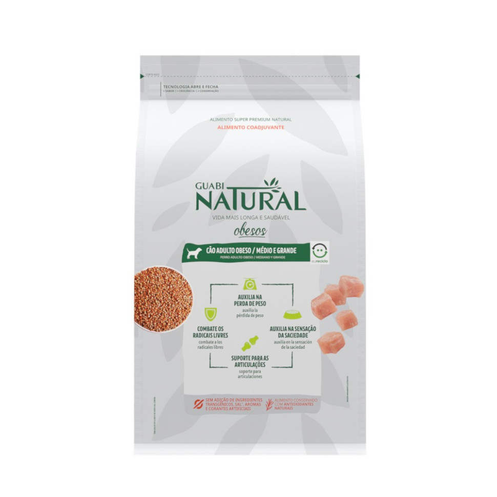 Сухой корм для средних собак Guabi Natural Dog при лишнем весе, цыпленок и рис, 2.5 кг