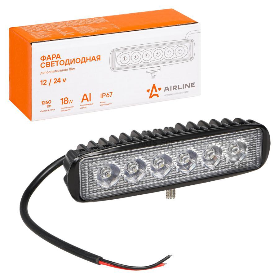 Airline Aled004 Фара Светодиодная Прямоугольная, 6 Led Направленный Свет, 18W, (157Х42Х40)