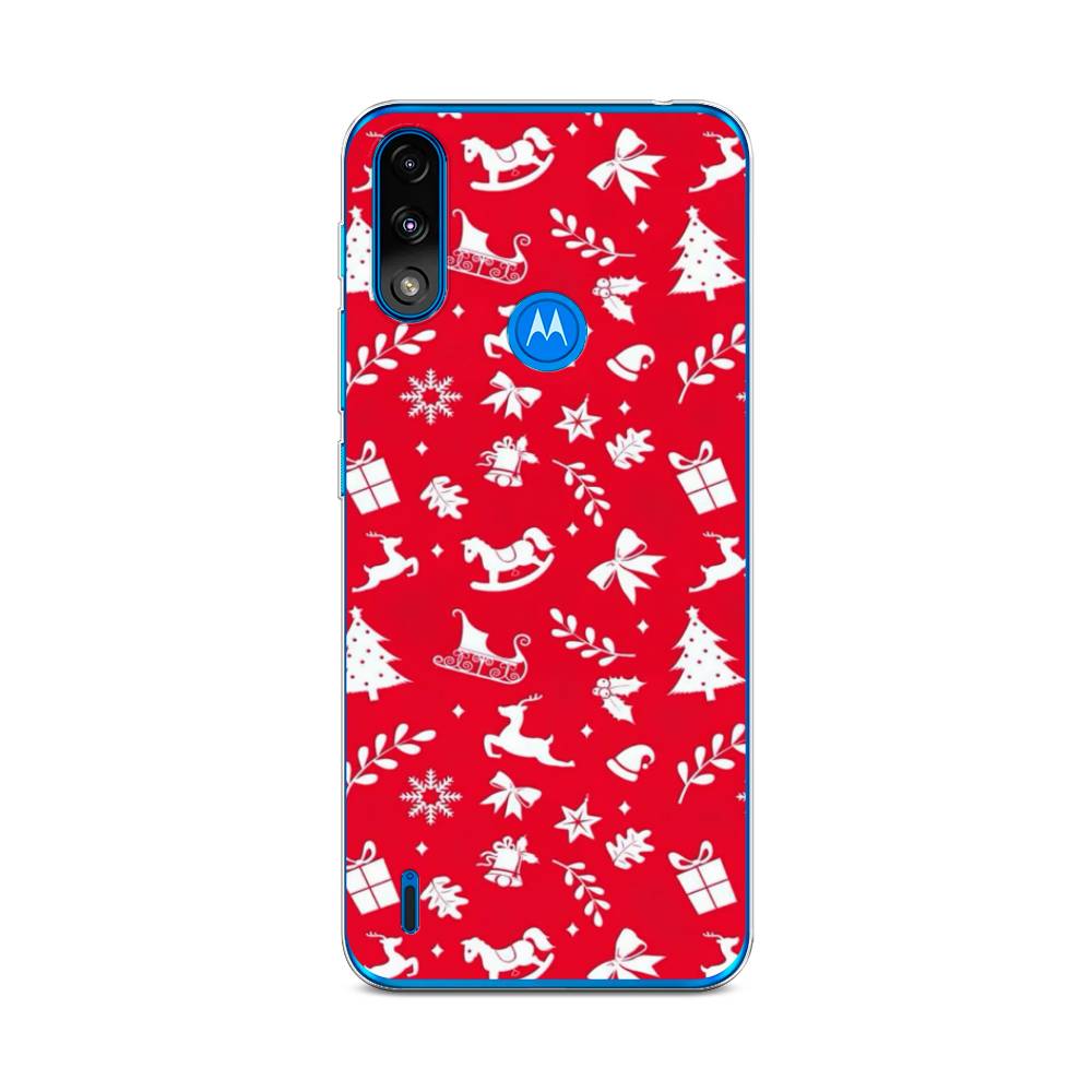 

Чехол на Lenovo K13 "Красный новогодний фон", Красный;белый, 242450-5