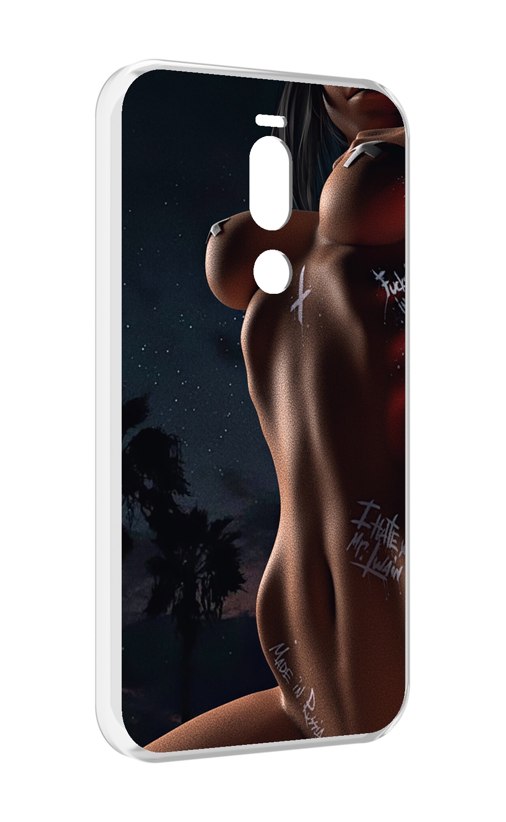 

Чехол Mypads Белые-Татуировки-На-Теле Для Meizu X8, Прозрачный, Tocco