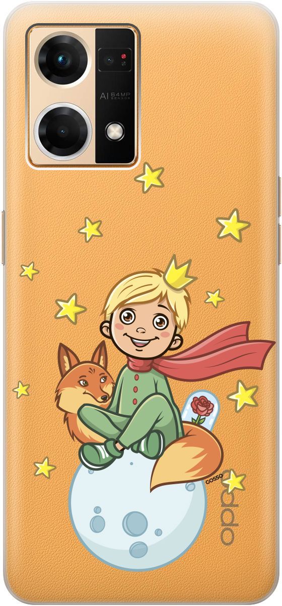 

Силиконовый чехол на OPPO Reno7 с 3D принтом "Little Prince" прозрачный, Прозрачный;бежевый, 157885