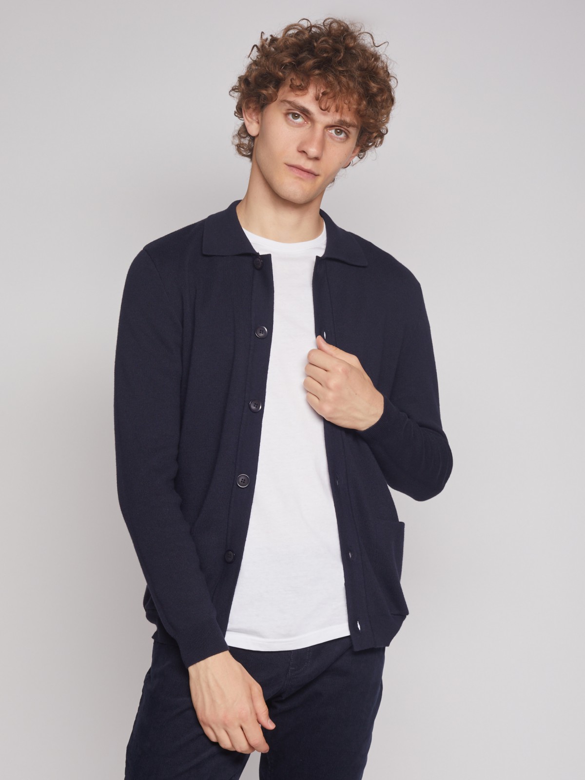 

Кардиган мужской Zolla 012346463011 синий 2XL, 012346463011
