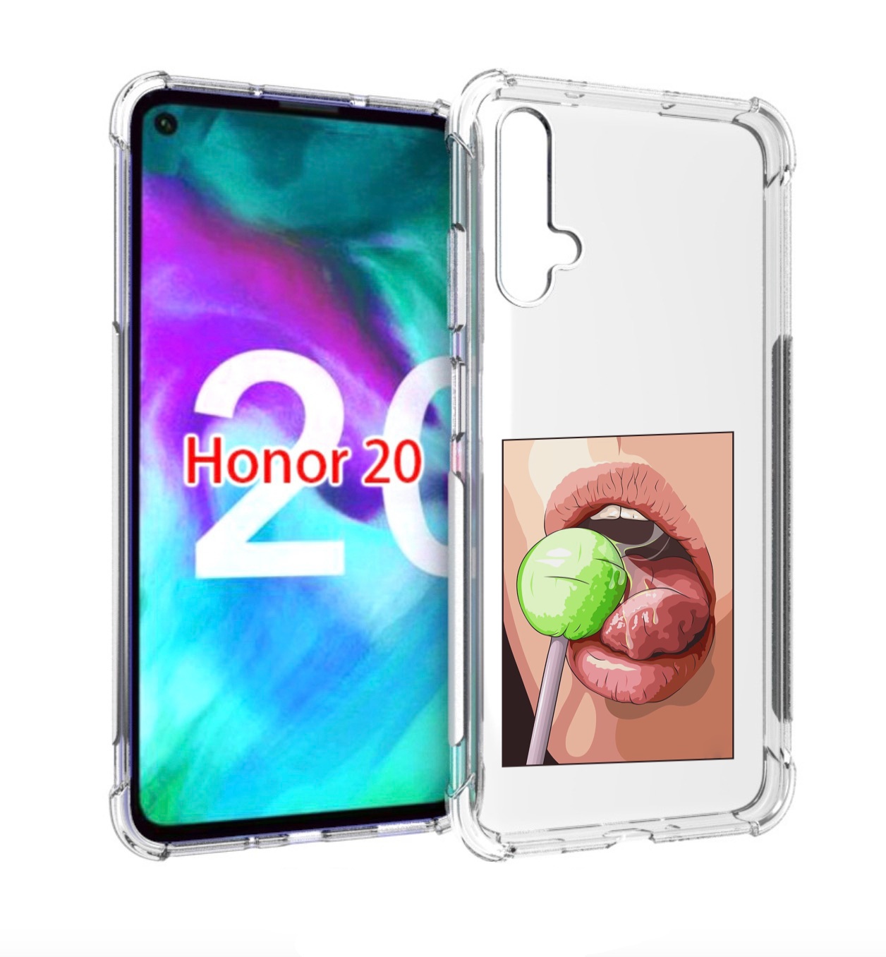 

Чехол бампер MyPads зеленый-чупа-чупс женский для Honor 2, Прозрачный, Tocco