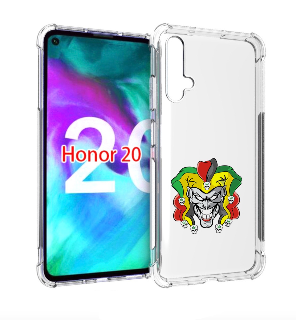 

Чехол бампер MyPads злодей-клоун для Honor 20, Прозрачный, Tocco