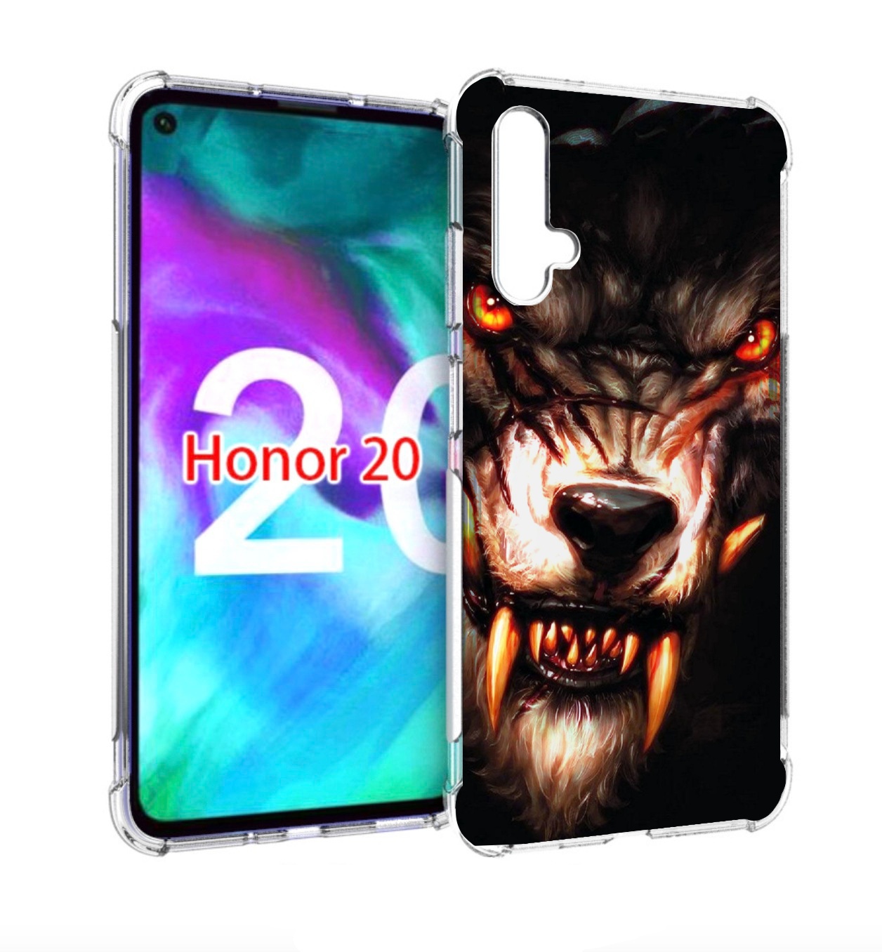 

Чехол бампер MyPads злой голодный волк мужской для Honor, Прозрачный, Tocco