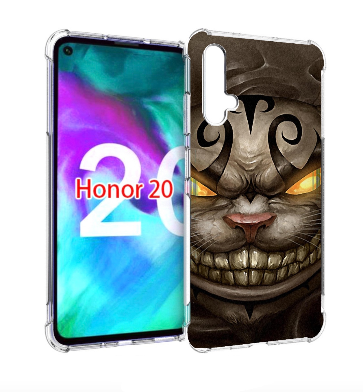 

Чехол бампер MyPads злой котик с желтыми глазами для Honor, Прозрачный, Tocco