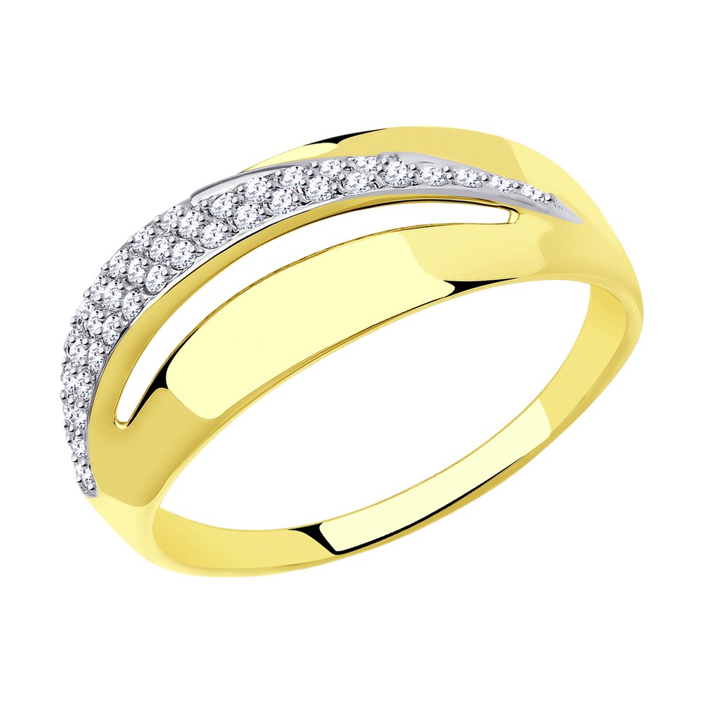 

Кольцо из желтого золота с фианитом р. Diamant 53-110-00956-1, 53-110-00956-1