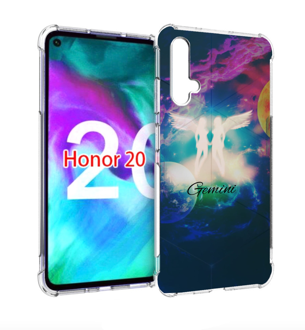 

Чехол бампер MyPads знак зодиака близнецы 3 для Honor 20, Прозрачный, Tocco