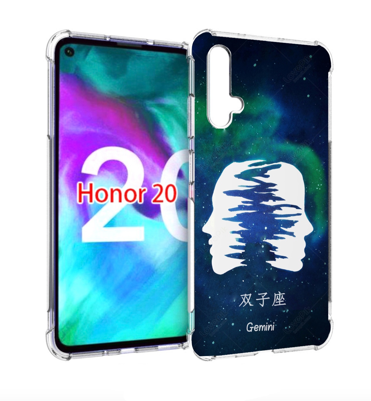 

Чехол бампер MyPads знак зодиака близнецы 6 для Honor 20, Прозрачный, Tocco