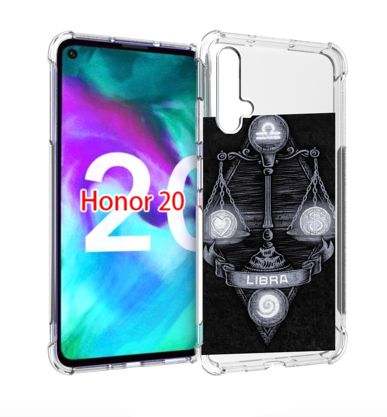 

Чехол бампер MyPads знак зодиака весы 2 для Honor 20 Honor, Прозрачный, Tocco
