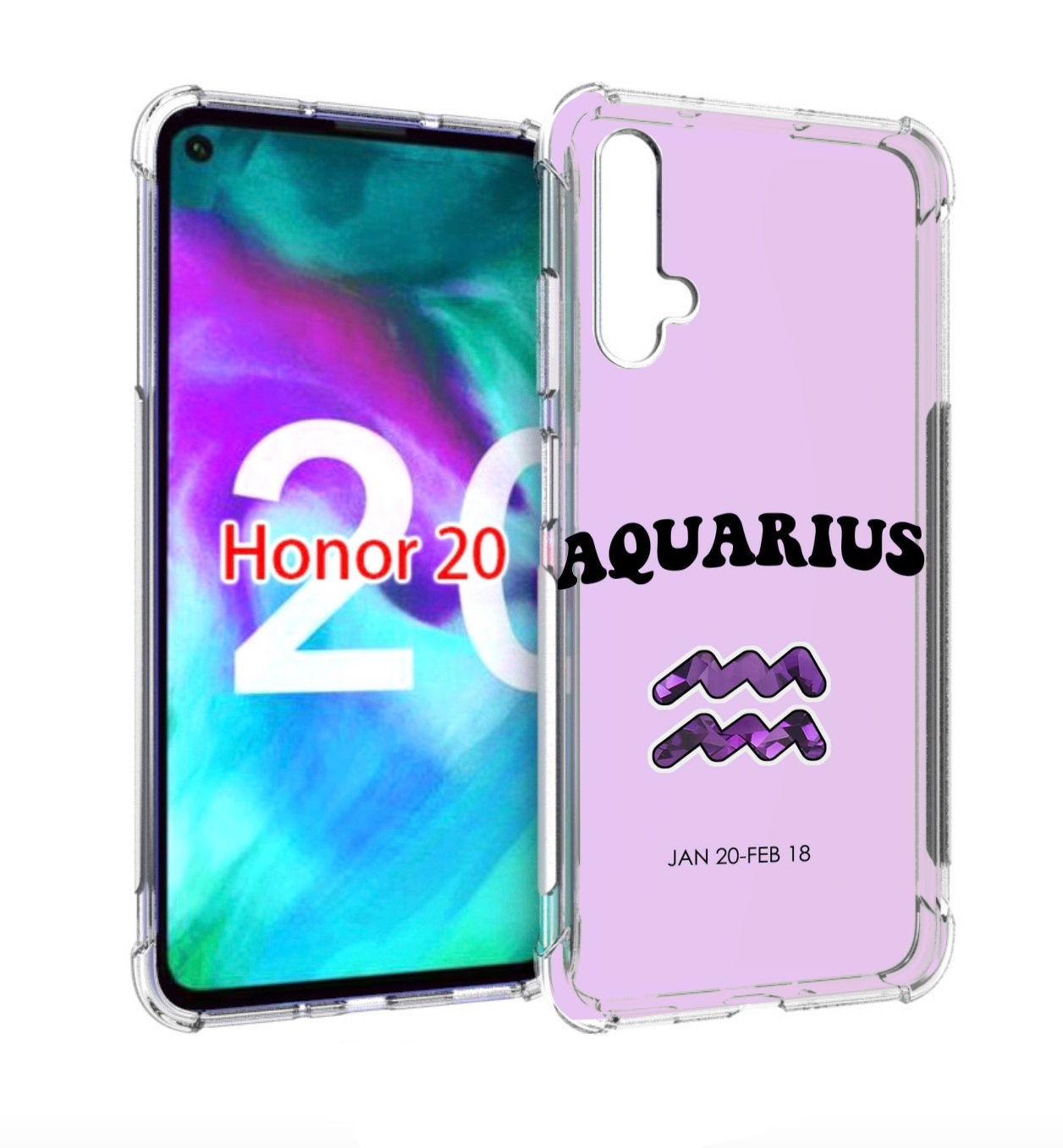 

Чехол бампер MyPads знак зодиака водолеи 4 для Honor 20, Прозрачный, Tocco