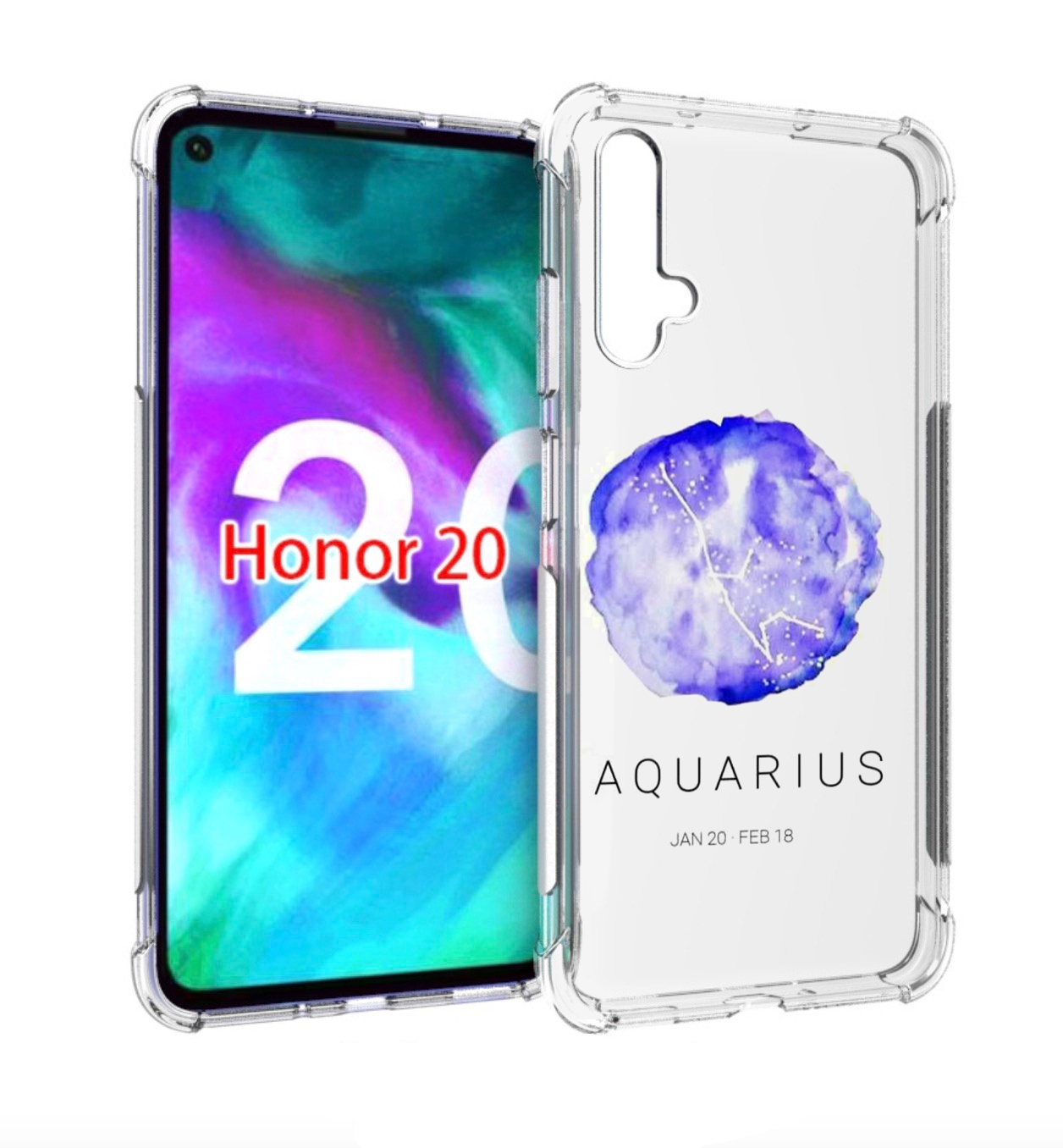 

Чехол бампер MyPads знак зодиака водолеи 5 для Honor 20, Прозрачный, Tocco