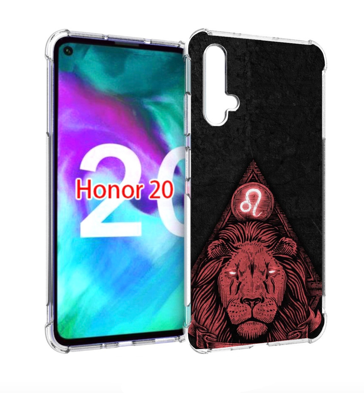 

Чехол бампер MyPads знак зодиака лев 4 для Honor 20, Прозрачный, Tocco
