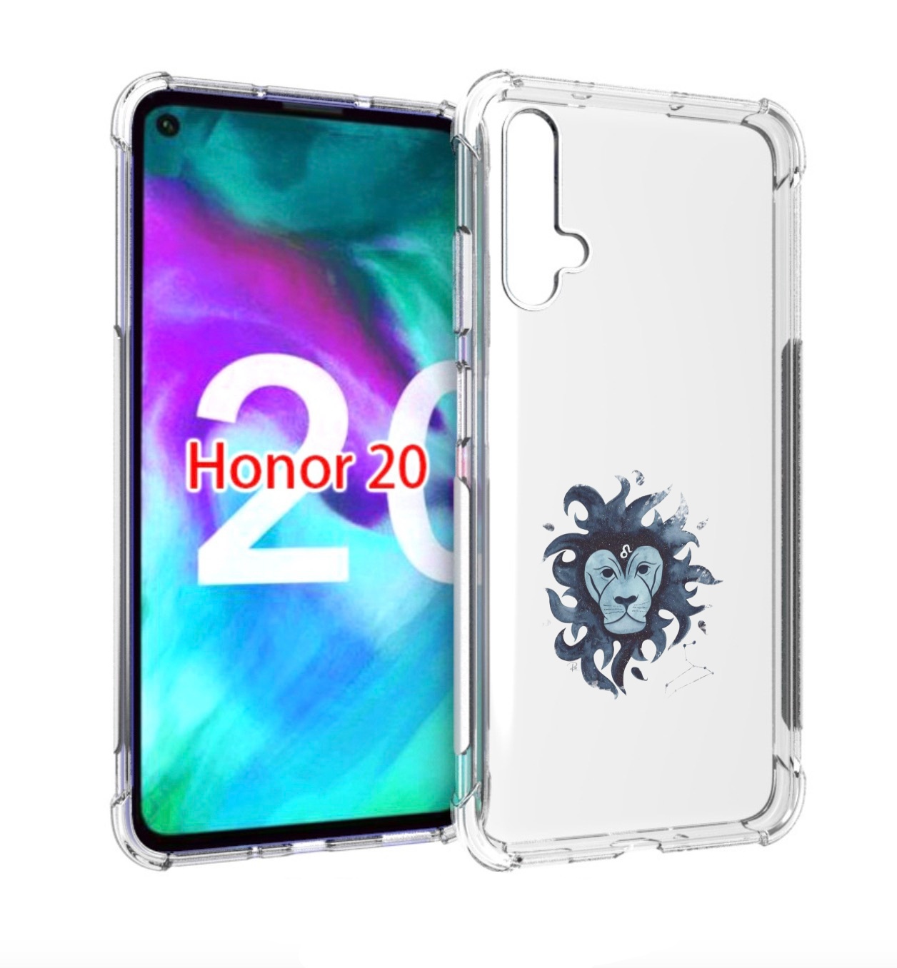 

Чехол бампер MyPads знак зодиака лев 5 для Honor 20, Прозрачный, Tocco