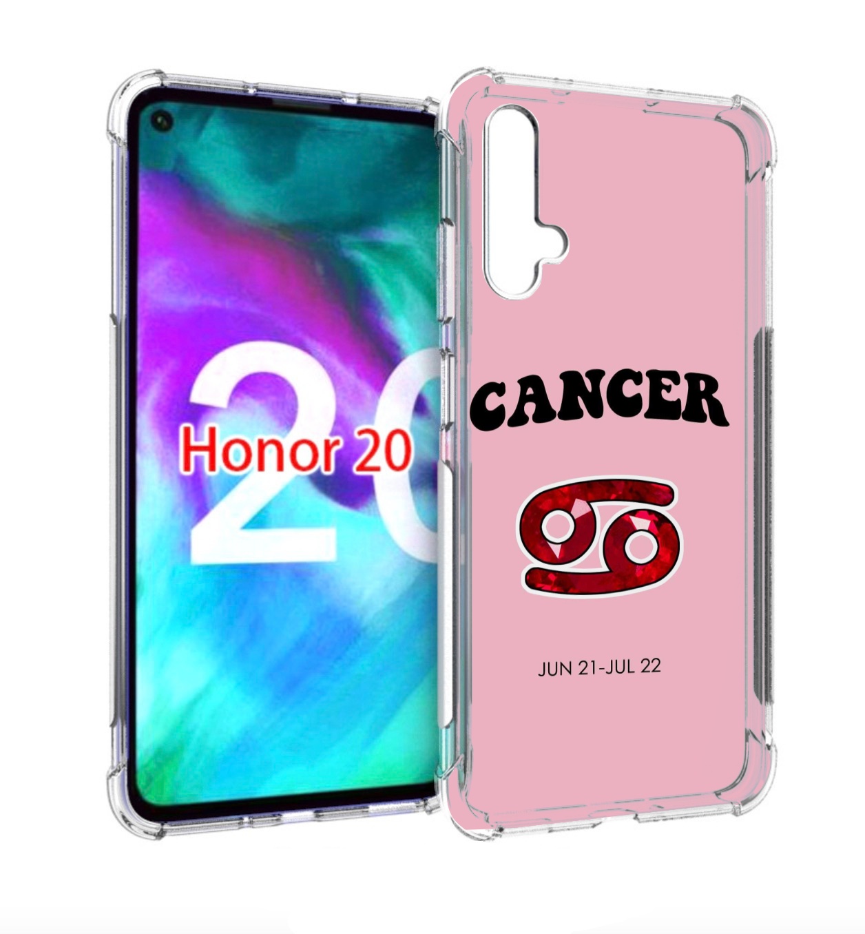 

Чехол бампер MyPads знак зодиака рак 1 для Honor 20, Прозрачный, Tocco