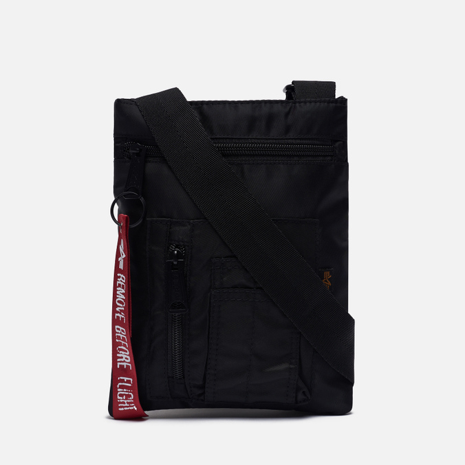 фото Сумка планшет мужская alpha industries crew messenger черная