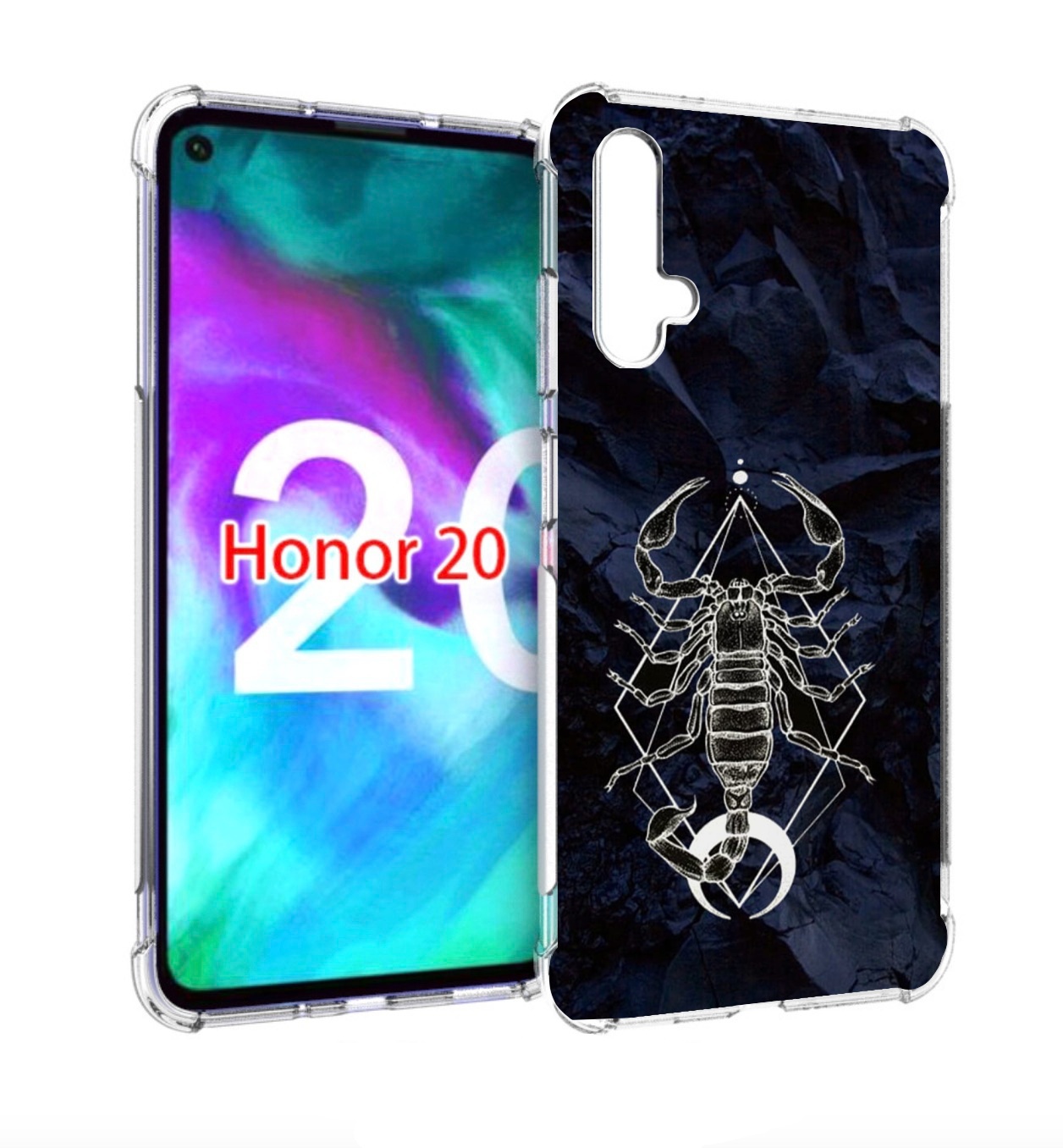 

Чехол бампер MyPads знак зодиака скорпион 3 для Honor 20, Прозрачный, Tocco