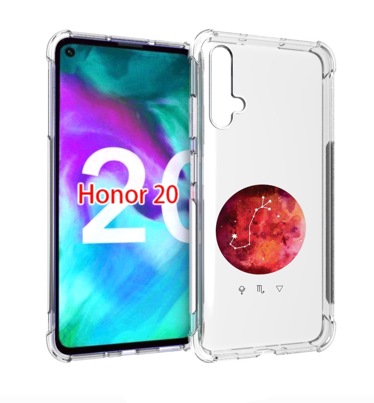 

Чехол бампер MyPads знак зодиака скорпион 6 для Honor 20, Прозрачный, Tocco