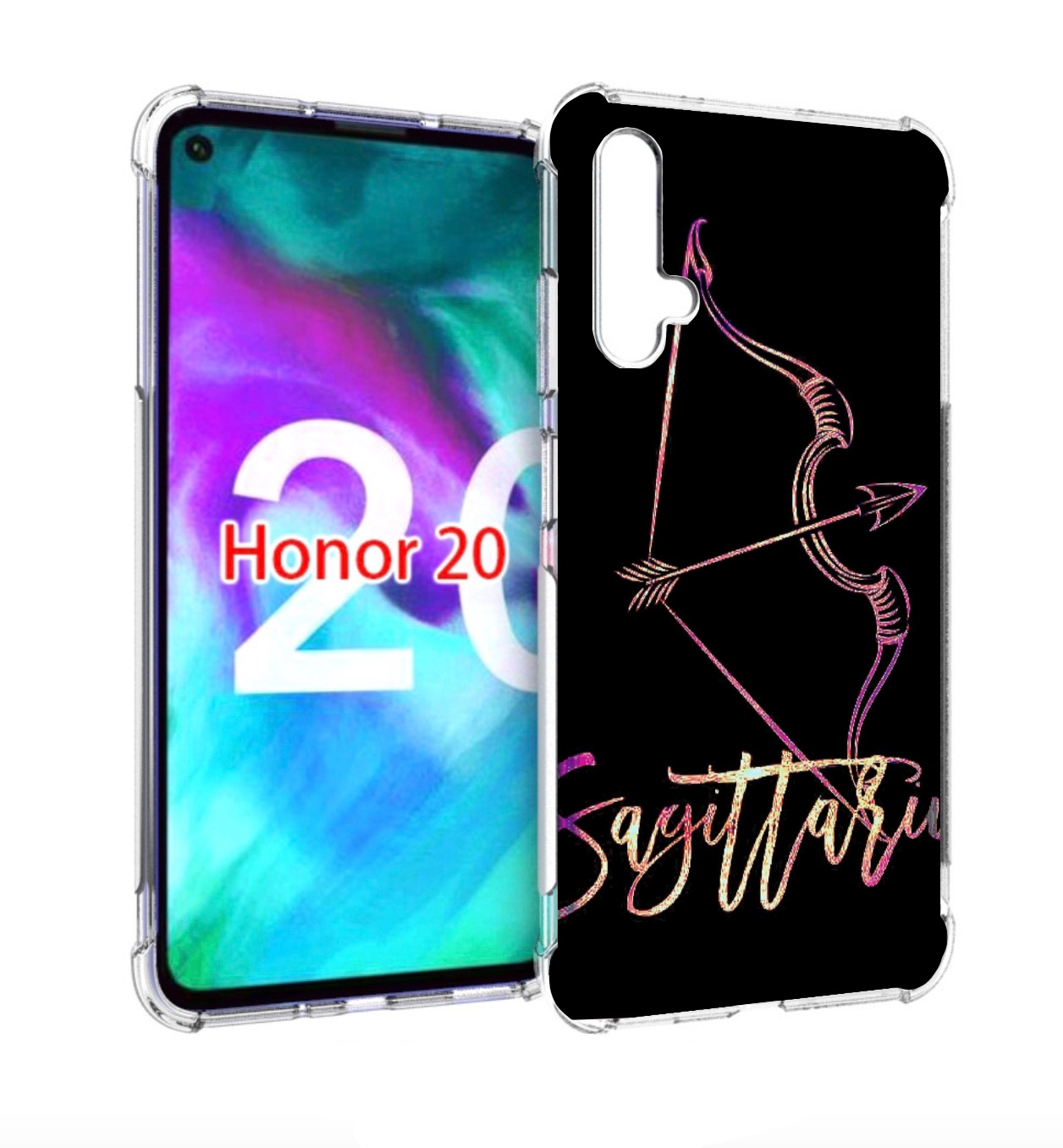 

Чехол бампер MyPads знак зодиака стрелец 3 для Honor 20, Прозрачный, Tocco