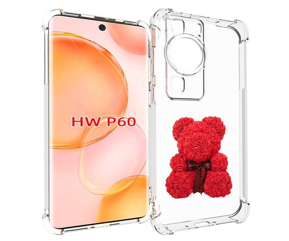 Чехол MyPads мишка-из-розочек для Huawei P60