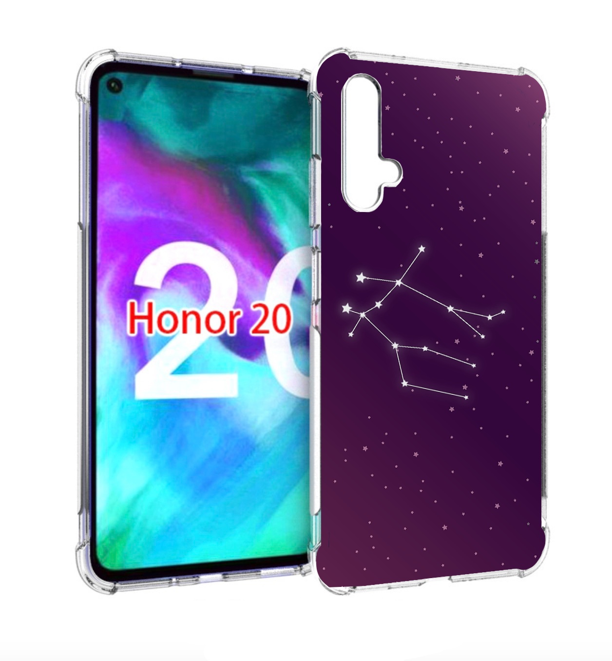 

Чехол бампер MyPads знак-зодиака-близнецы-4 для Honor 20, Прозрачный, Tocco