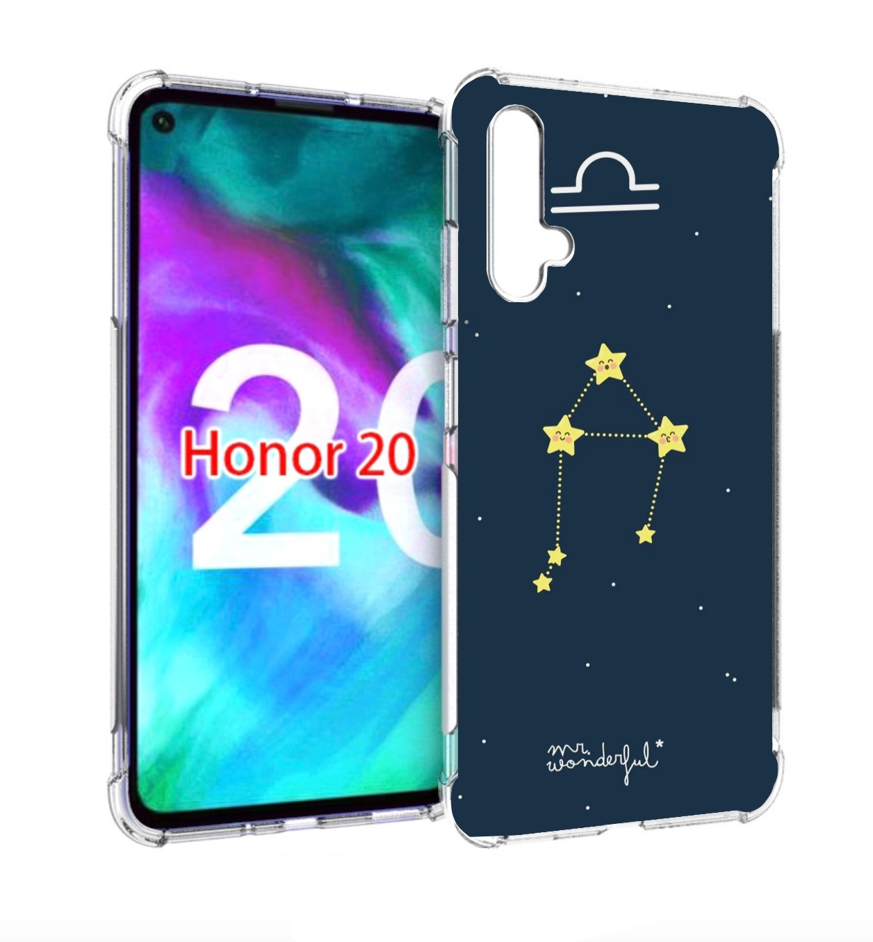 

Чехол бампер MyPads знак-зодиака-весы-1 для Honor 20 Honor, Прозрачный, Tocco