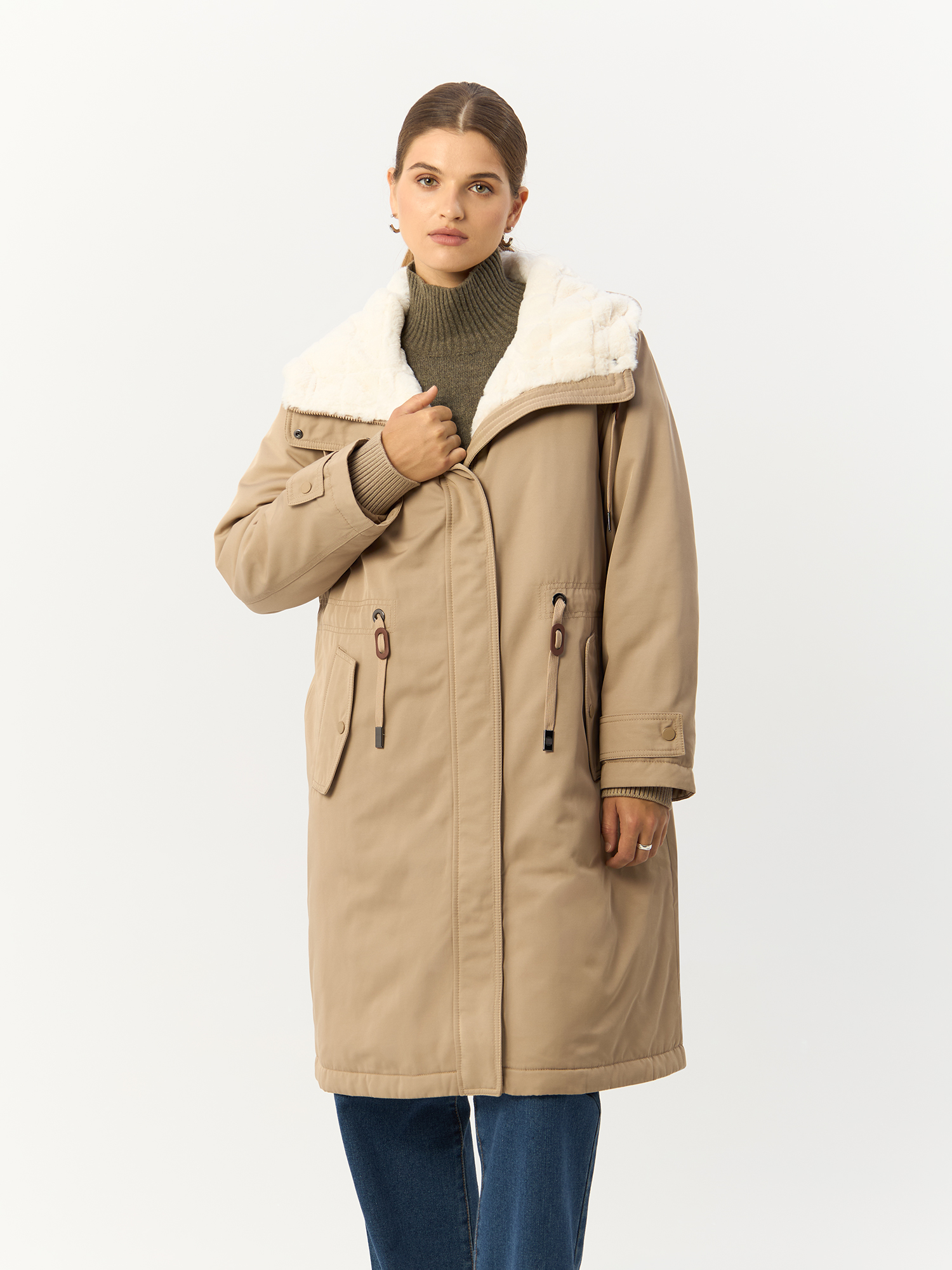 

Куртка женская Gerry Weber 250206-31159 бежевая 46, Бежевый, 250206-31159