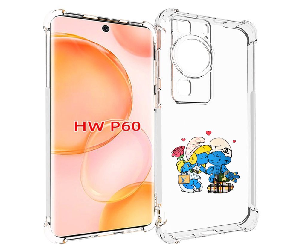 Чехол MyPads модные-смурфики для Huawei P60