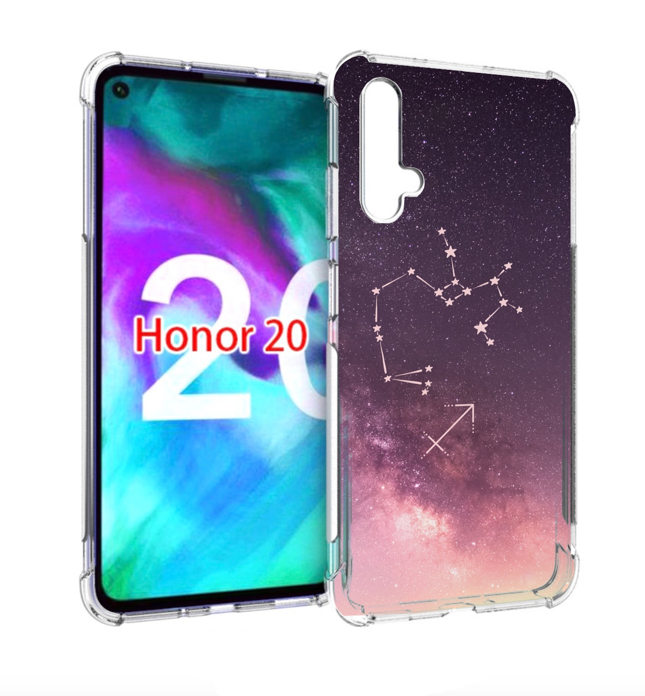 

Чехол бампер MyPads знак-зодиака-стрелец-2 для Honor 20, Прозрачный, Tocco