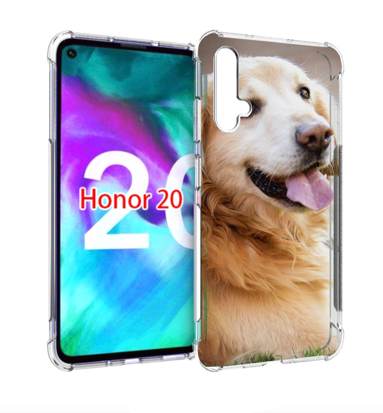 

Чехол бампер MyPads золотистыи ретривер для Honor 20 Honor, Прозрачный, Tocco