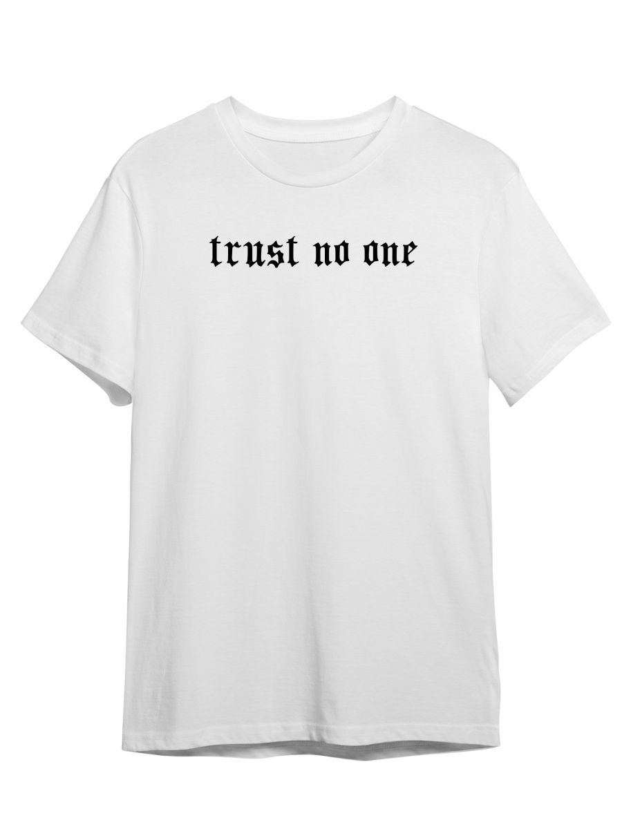 

Футболка унисекс Каждому Своё Trust no one/Никому не верь/Готика STGO6N белая 3XL, "Trust no one/Никому не верь/Готика" STGO6N