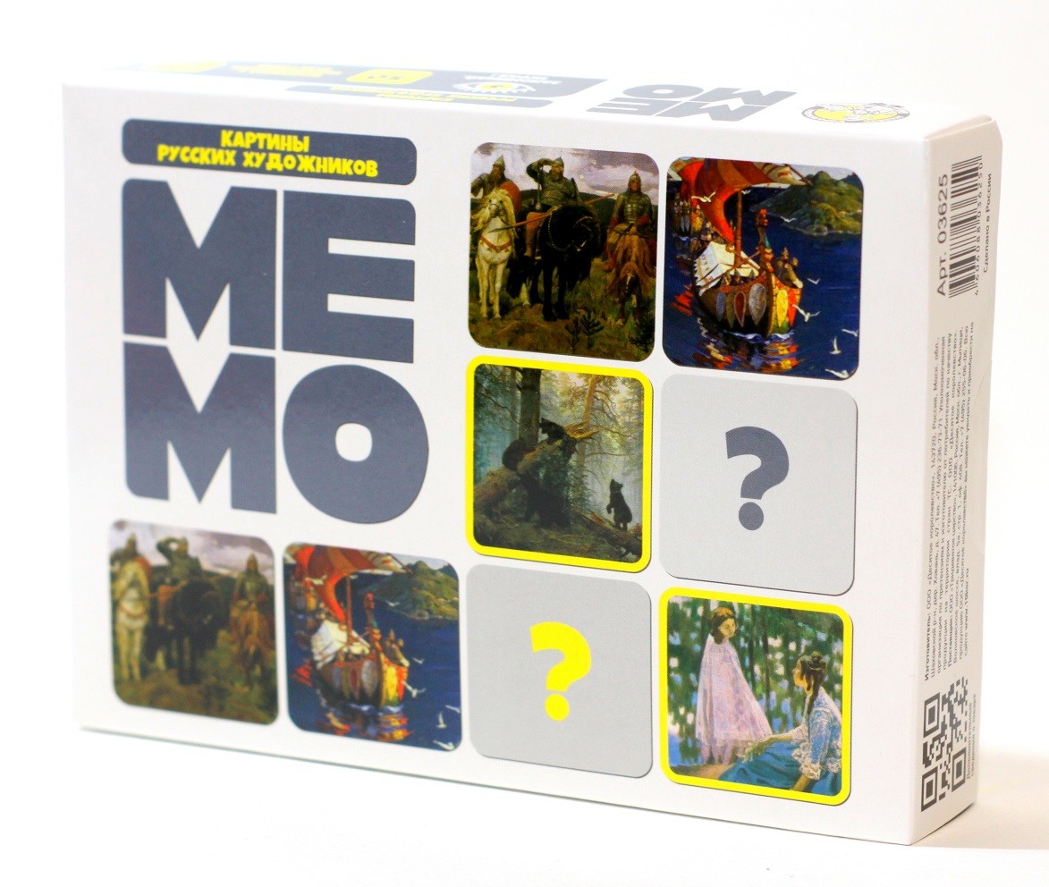 

Игра настольная Мемо. Картины русских художников (50 карточек) Десятое королевство 03625, 03625