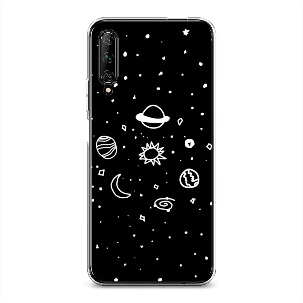 

Чехол на Huawei Y9s "Дудл солнечной системы", Бежевый;серый, 611150-2