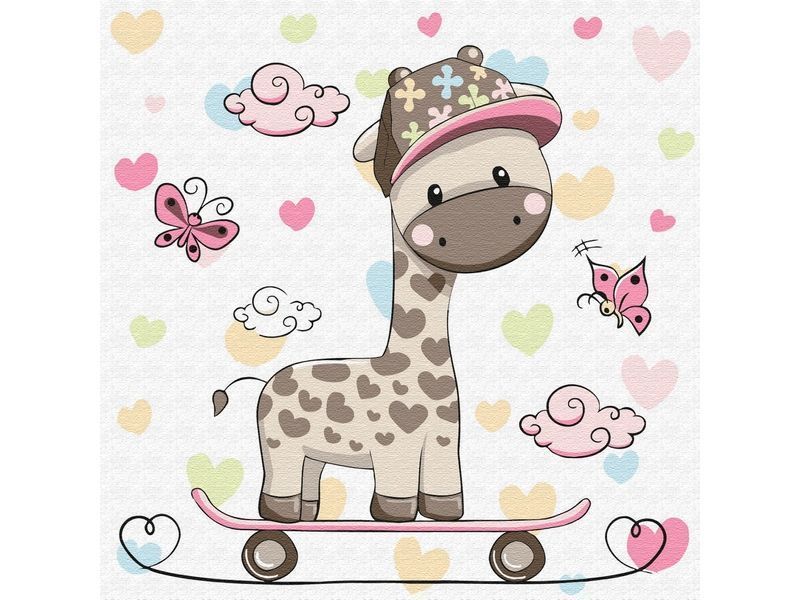 фото Набор юного художника 20х20 жирафик на скейтборде 12 цветов molly