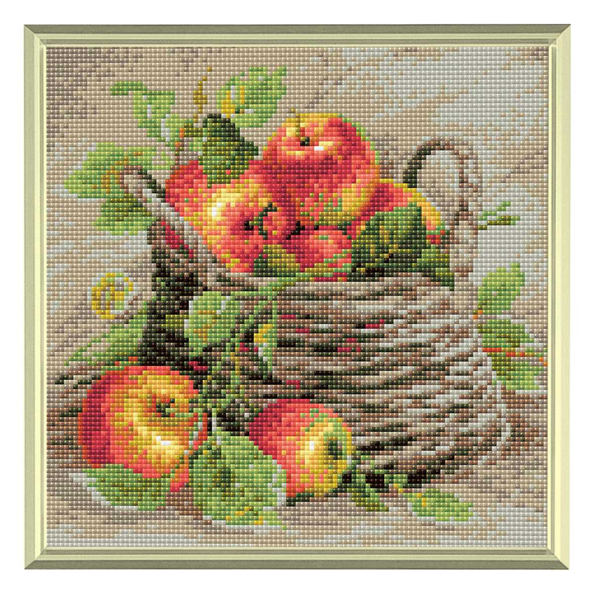 Алмазная вышивка Риолис Спелые яблоки, 27x27 см
