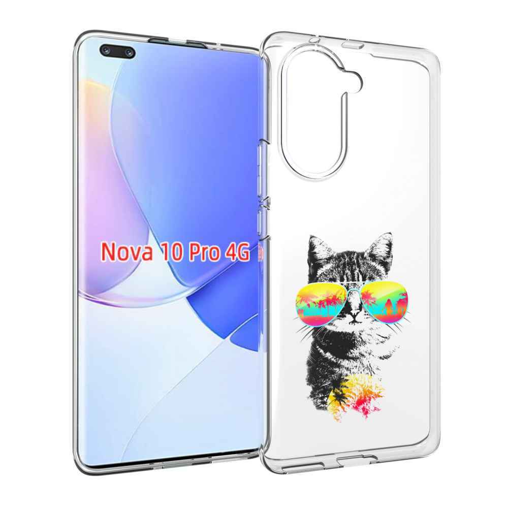 Чехол MyPads крутой кот для Huawei Nova 10 Pro противоударный