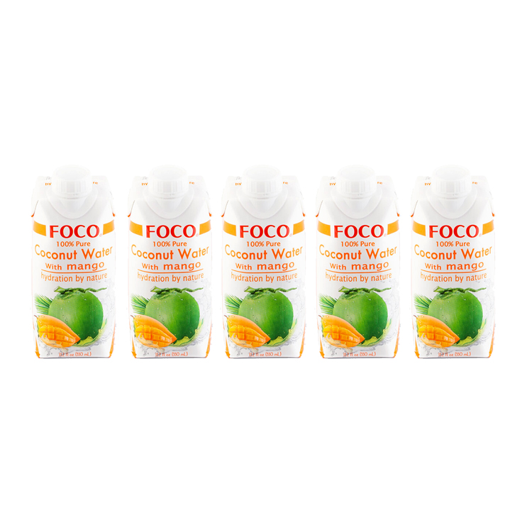 Вода кокосовая FOCO с манго, без сахара (5 шт. по 330 мл)