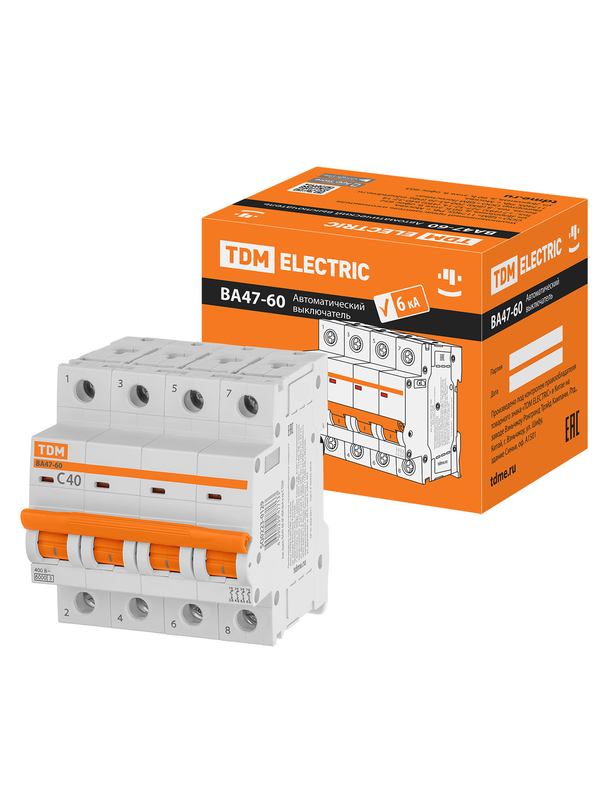 

Автоматический выключатель TDM ELECTRIC ВА47-60 4Р 40А 6кА х-ка С SQ0223-0129, TDM ELECTRIC-9