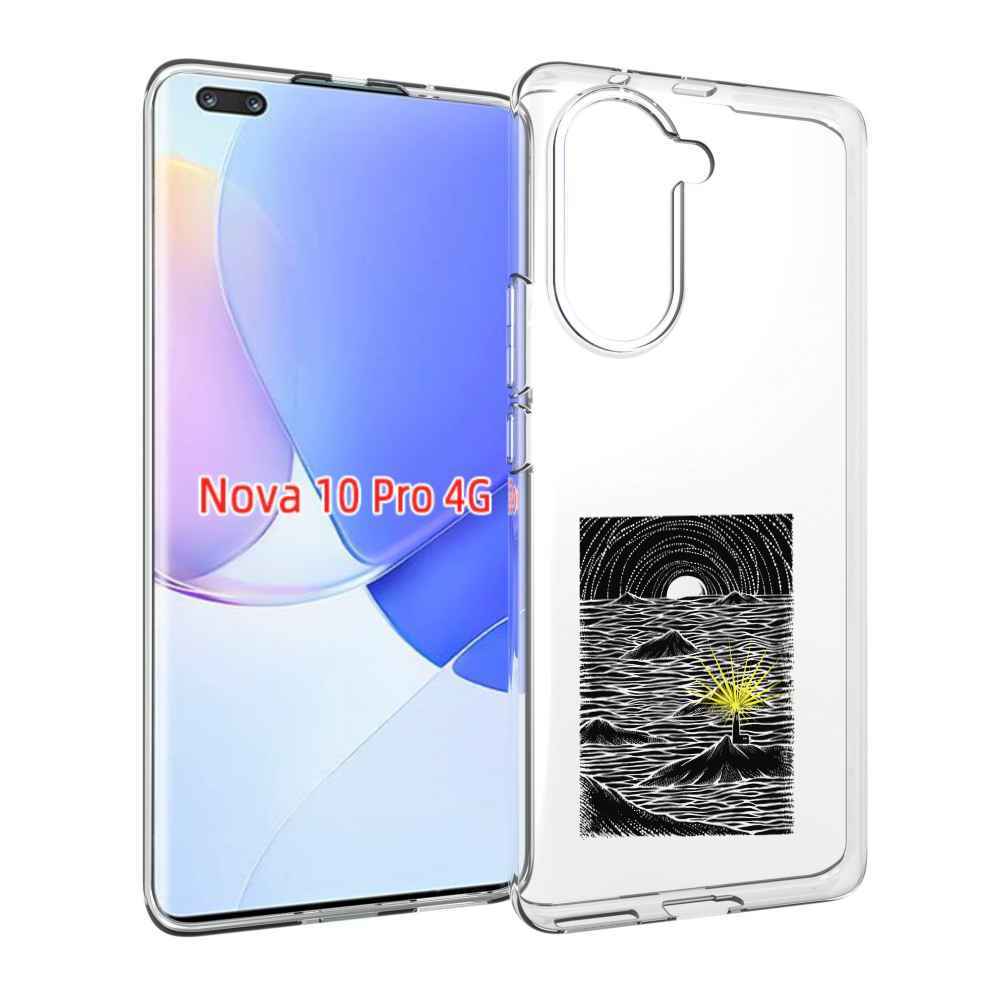Чехол MyPads маяк в черно белом море для Huawei Nova 10 Pro противоударный