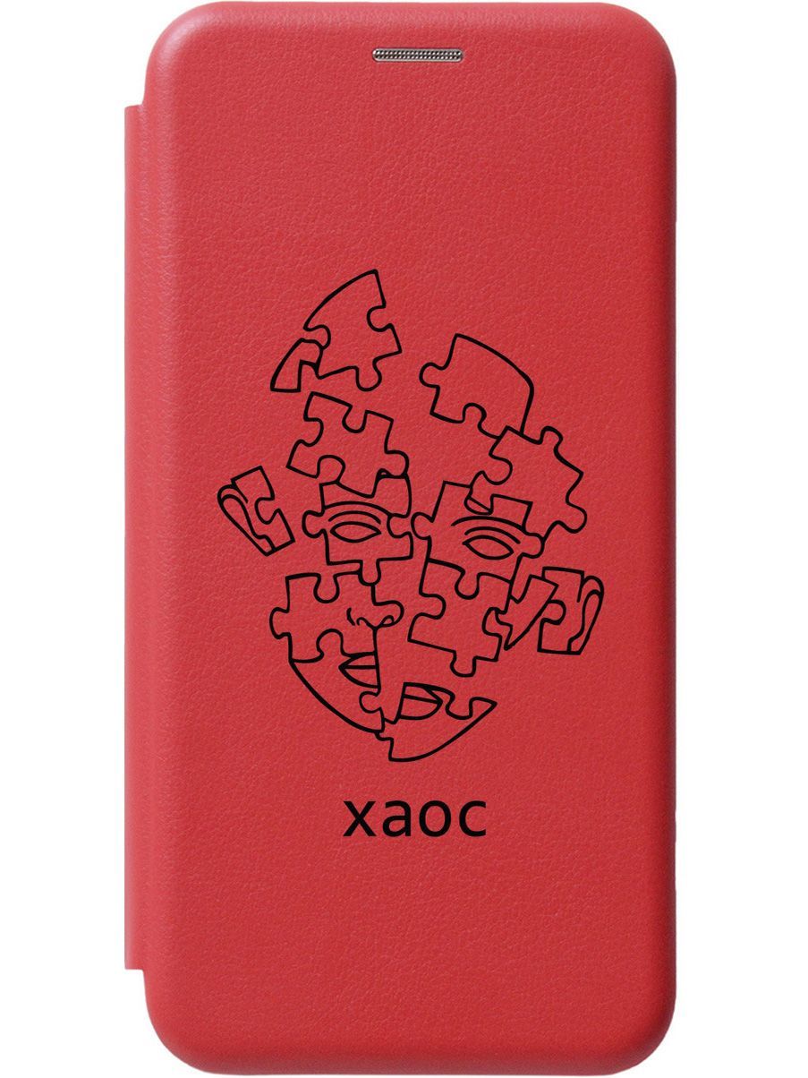 

Чехол-книжка на OPPO Reno7 с 3D принтом "Chaos" красный, Красный;черный, 157890