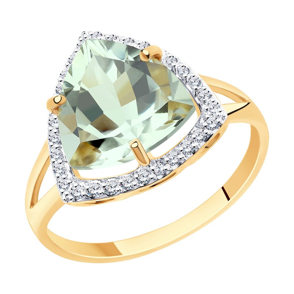 

Кольцо из золота р. , Diamant 51-310-00865-4, фианит\аметист, 51-310-00865-4