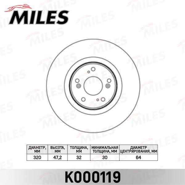 

Тормозной диск Miles k000119, Ок
