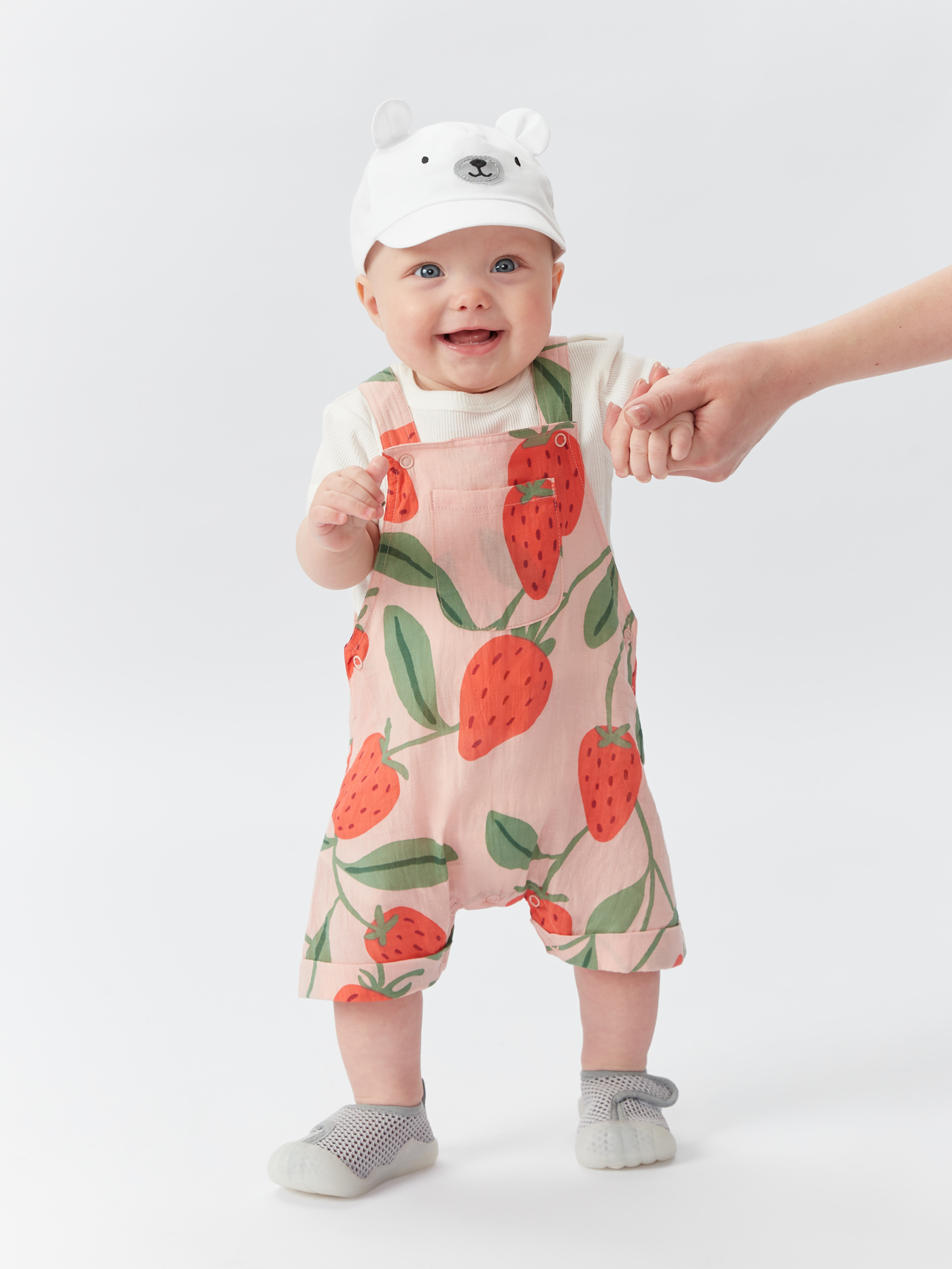 Полукомбинезон детский Happy Baby 88159, strawberry, 62 надувной круг для плавания пончик strawberry donut baziator bg0001 розовый 120 см