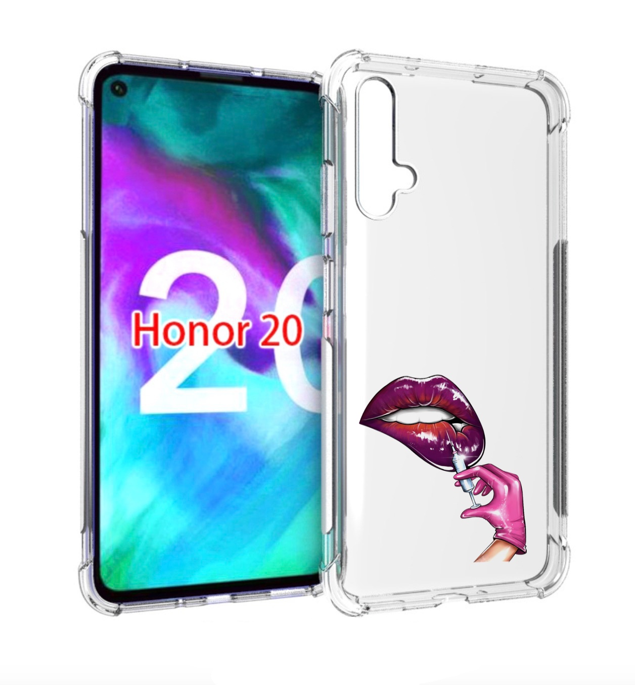 

Чехол бампер MyPads качаем-губы для Honor 20, Прозрачный, Tocco
