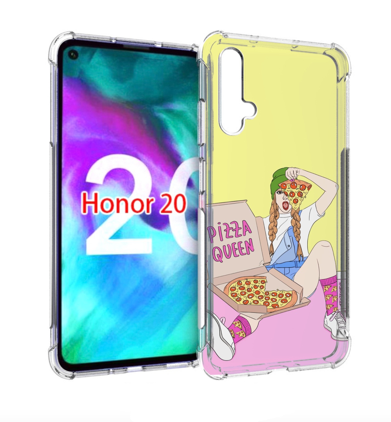 

Чехол бампер MyPads королева-пиццы женский для Honor 20, Прозрачный, Tocco