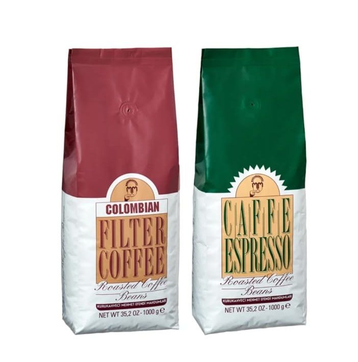 

Набор кофе Kurukahveci Mehmet Efendi ESPRESSO и COLOMBAN, 2 шт по 500 г