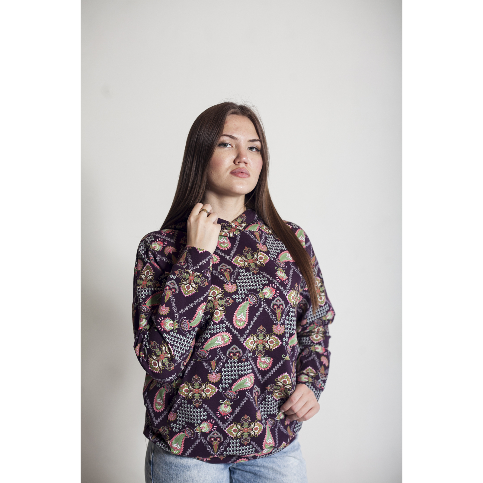 Худи женское Instance баклажан бордовое 48-50 RU