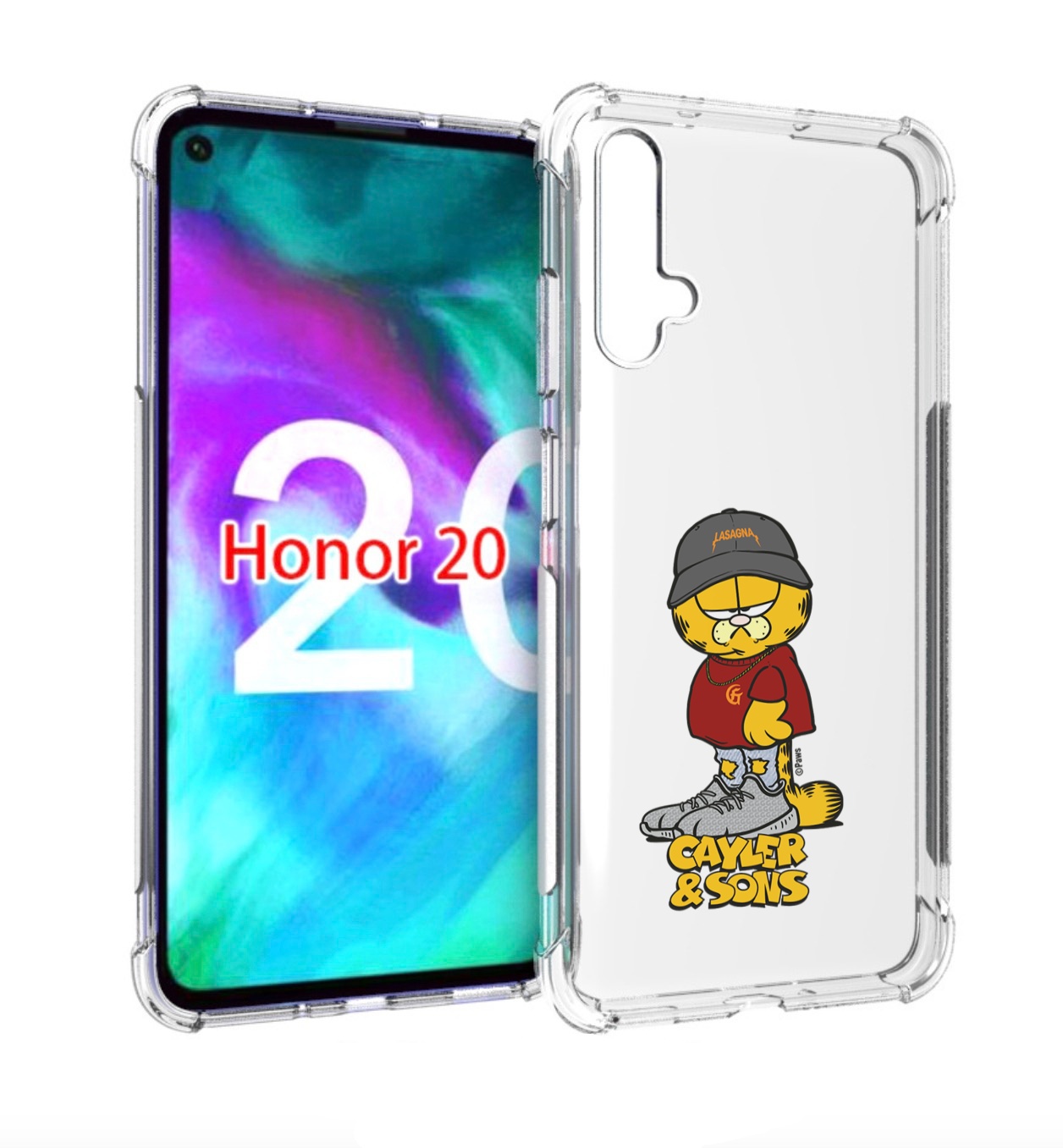 Чехол бампер MyPads кот-в-кроссовках для Honor 20